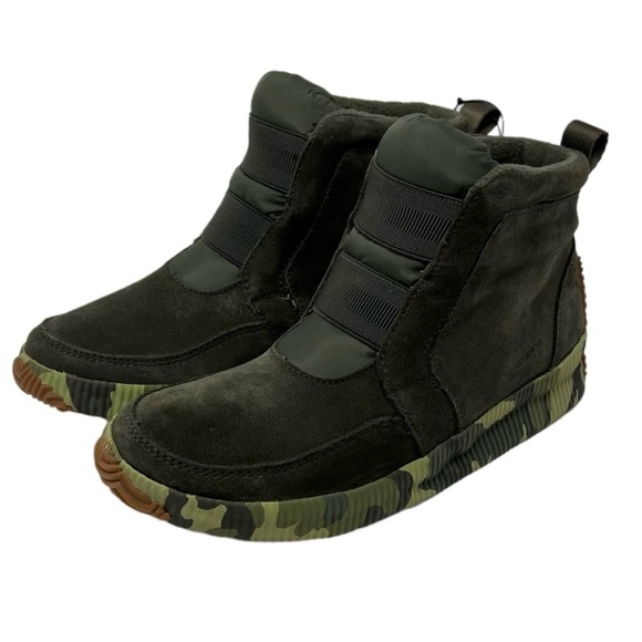 Sorel Shoes - Sorel Out N About Plus Mid Alpine Tundra Green Camo Booties
